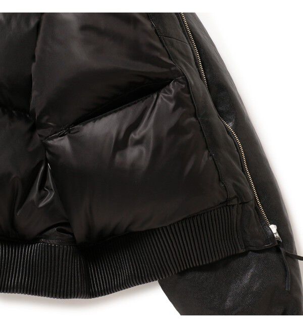 BEAMS「ワイドショートフィット G-1 シープレザー ダウンジャケット」|ブルゾン・スタジャン|