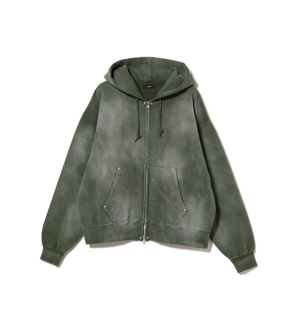 BEAMS「フェード リベット フルジップアップ フーディ 【ワイドショートフィット】」|スウェット・ジャージ|