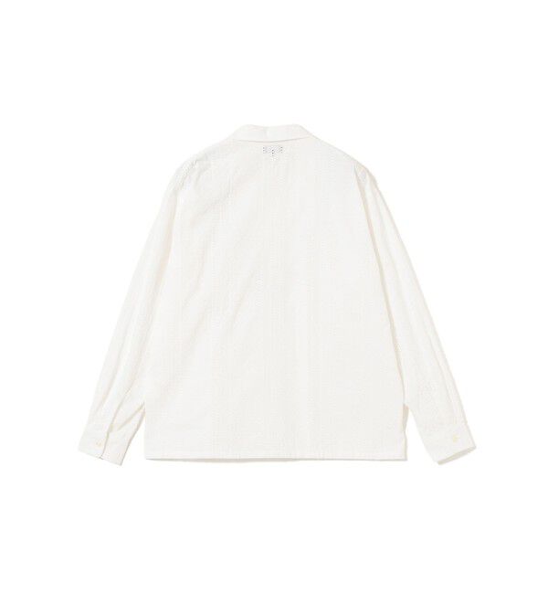 BEAMS「レース オープンカラーシャツ【リラックスフィット】」|シャツ・ブラウス|