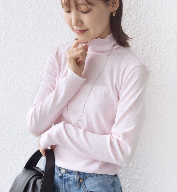 SHIPS for women「〈手洗い可能〉ドライタッチ リブ タートル」|Tシャツ・カットソー|ライトピンク