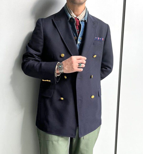 SHIPS「Southwick: PAXTON ウール ネイビー ダブルブレザー」|テーラードジャケット|