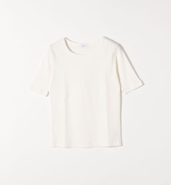 SHIPS any「SHIPS any:〈洗濯機可能〉テレコ リブ ハーフスリーブ TEE」|Tシャツ・カットソー|