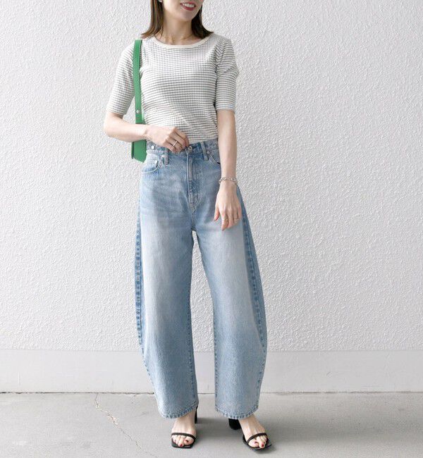 SHIPS any「SHIPS any:〈洗濯機可能〉テレコ リブ ハーフスリーブ TEE」|Tシャツ・カットソー|