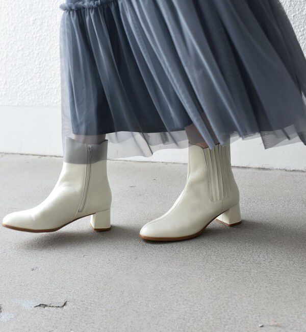 SHIPS for women「サイドゴア ステッチ ヒール ブーツ ◇」|ショートブーツ|