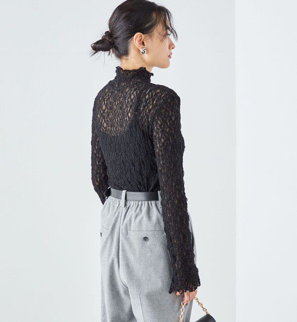 SHIPS for women「〈手洗い可能〉リンクル フラワー レース タートル 」|Tシャツ・カットソー|