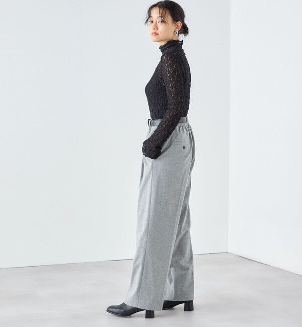 SHIPS for women「〈手洗い可能〉リンクル フラワー レース タートル 」|Tシャツ・カットソー|