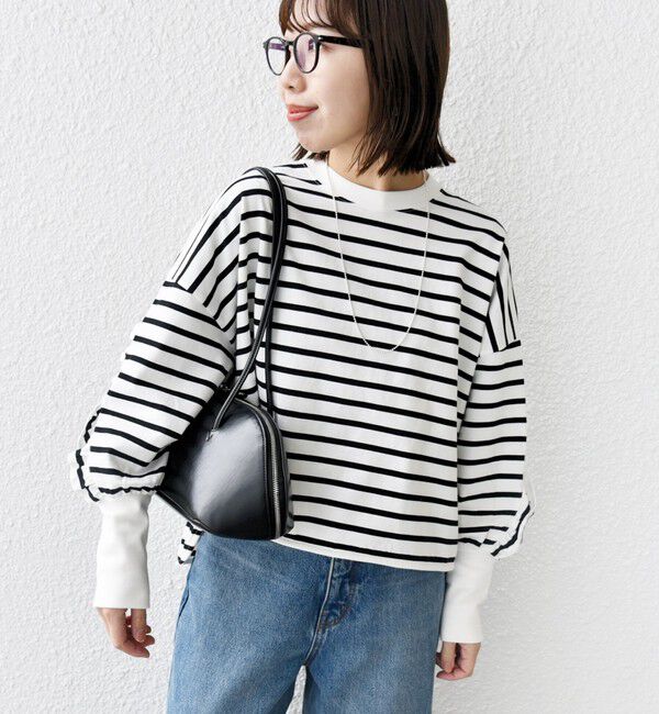 SHIPS for women「〈洗濯機可能〉ロング リブ スリーブ フリル カットソー」|Tシャツ・カットソー|