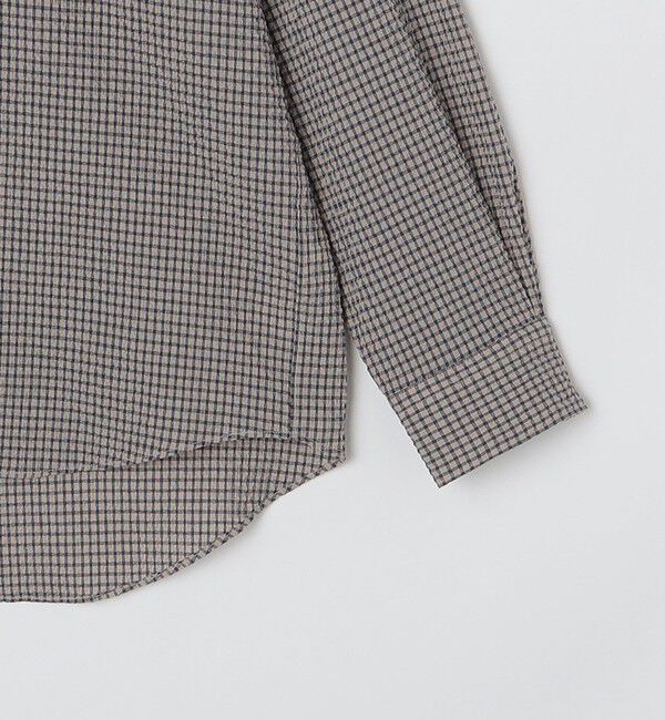 SHIPS「SHIPS: エアー サッカー バンドカラー リラックス 長袖 シャツ〈単色／チェック〉」|シャツ・ブラウス|