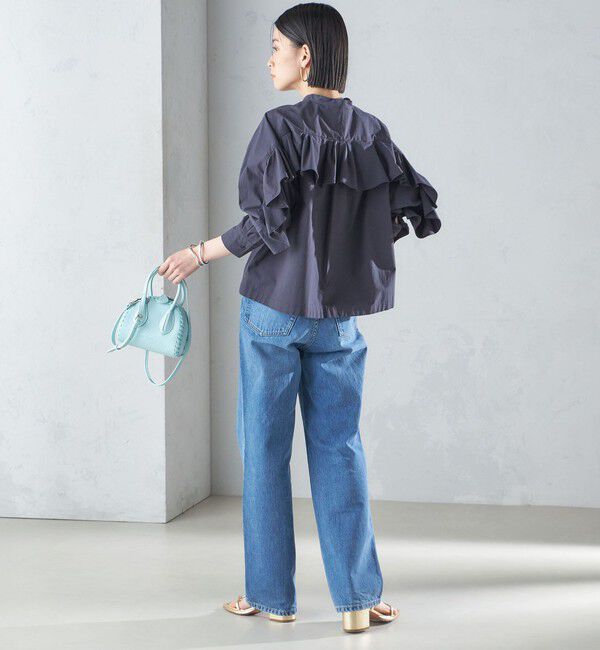 SHIPS for women「〈手洗い可能〉近江晒 タイプライター ラッフル ブラウス 24SS ◇」|シャツ・ブラウス|