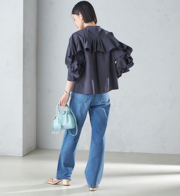 SHIPS for women「〈手洗い可能〉近江晒 タイプライター ラッフル ブラウス 24SS ◇」|シャツ・ブラウス|