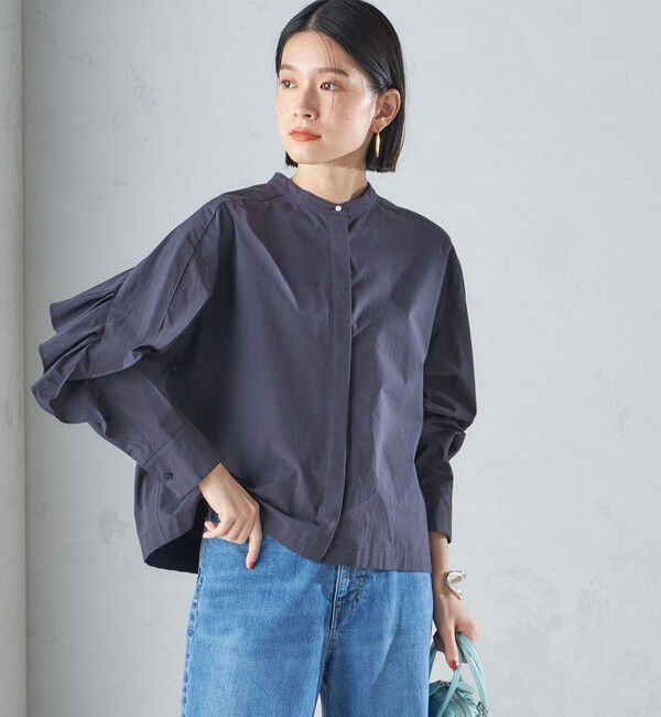 SHIPS for women「〈手洗い可能〉近江晒 タイプライター ラッフル ブラウス 24SS ◇」|シャツ・ブラウス|