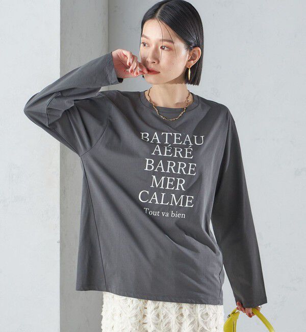 SHIPS for women「ローズ ペトール ロング スリーブ プリント TEE」|Tシャツ・カットソー|