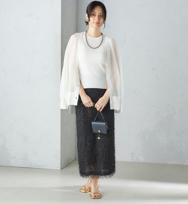 SHIPS for women「〈手洗い可能〉ラメ ノースリーブ ニット」|ニット・セーター|