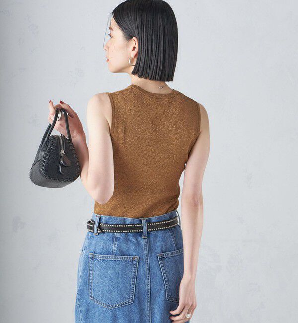 SHIPS for women「〈手洗い可能〉ラメ ノースリーブ ニット」|ニット・セーター|