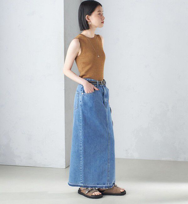 SHIPS for women「〈手洗い可能〉ラメ ノースリーブ ニット」|ニット・セーター|