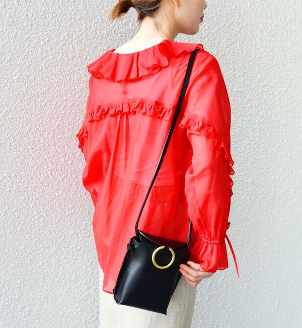 SHIPS for women「* 〈手洗い可能〉強撚 コットン シアー ボイル フリル ブラウス ◇」|シャツ・ブラウス|