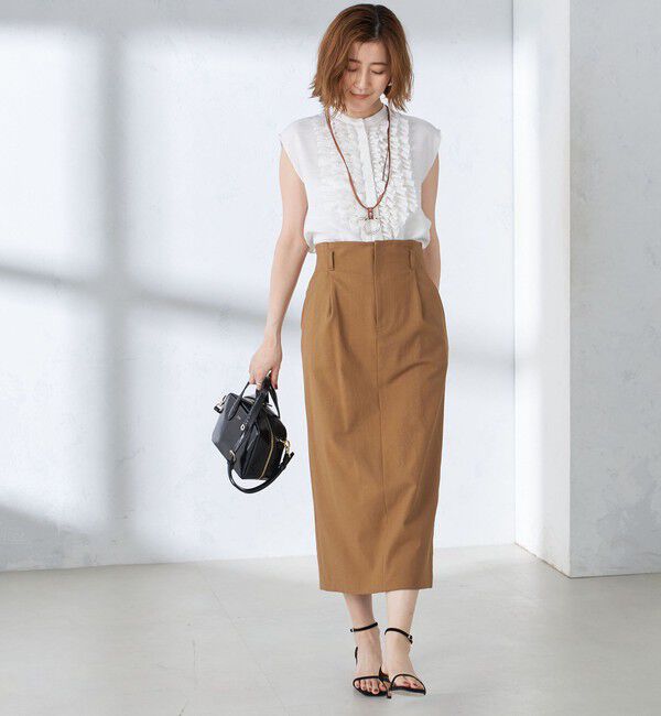 SHIPS for women「〈手洗い可能 / UVカット〉ドライ オックス タック タイト スカート ◇」|スカート|