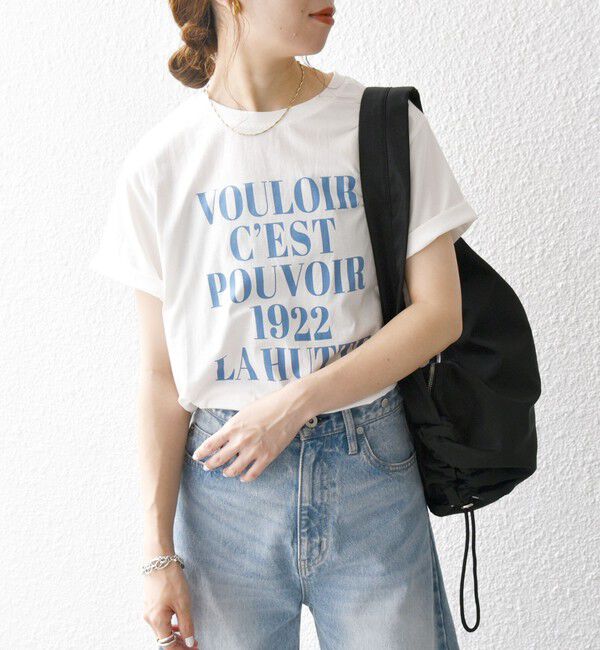SHIPS any「La Hutte:〈洗濯機可能〉デザイン ロゴ  プリント TEE」|Tシャツ・カットソー|ホワイト系その他3