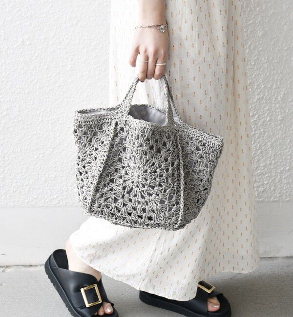 SHIPS any「SHIPS any: メッシュ ペーパー トート バッグ」|トートバッグ|ライトグレー