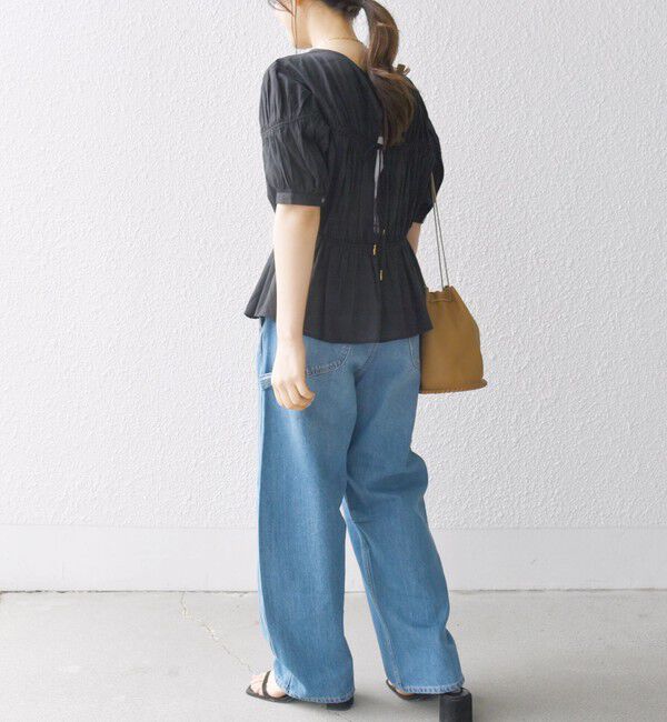 SHIPS any「SHIPS any:〈洗濯機可能〉コード リボン パフスリーブ ブラウス」|シャツ・ブラウス|