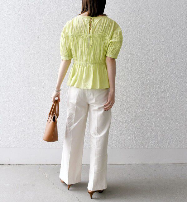 SHIPS any「SHIPS any:〈洗濯機可能〉コード リボン パフスリーブ ブラウス」|シャツ・ブラウス|