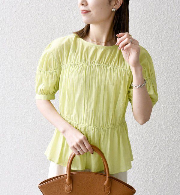 SHIPS any「SHIPS any:〈洗濯機可能〉コード リボン パフスリーブ ブラウス」|シャツ・ブラウス|