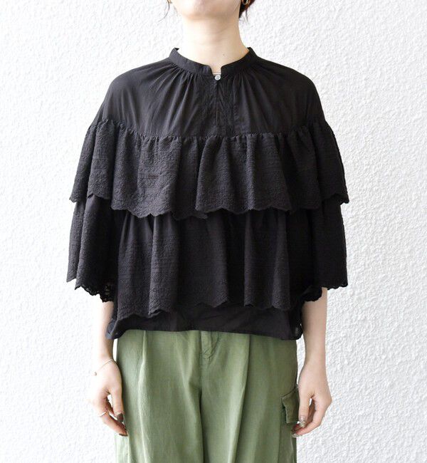 SHIPS any「bon_meur:〈洗濯機可能〉レース ティアード ボリューム ブラウス」|シャツ・ブラウス|