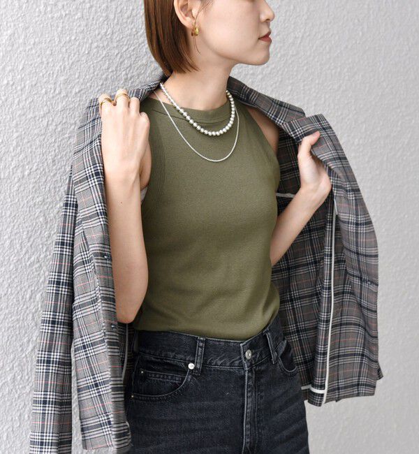 SHIPS for women「【SHIPS別注】onit:〈洗濯機可能〉アメリカンスリーブ タンクトップ」|タンクトップ|オリーブ