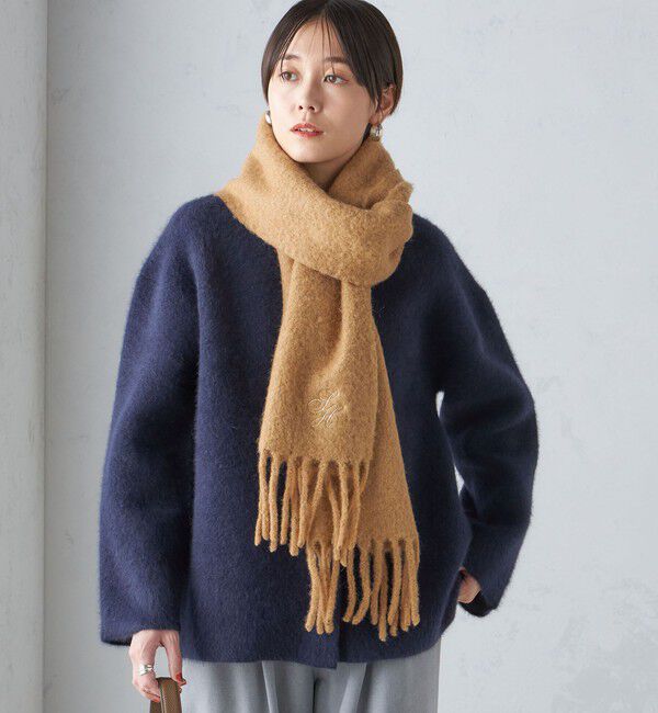 SHIPS for women「刺繍 モへヤ ミックス マフラー」|マフラー|