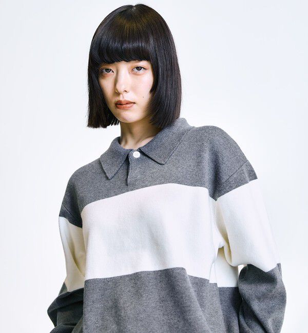 SHIPS「City Ambient Products:〈手洗い可能〉リラックス 1ボタン ニットポロシャツ」|ニット・セーター|