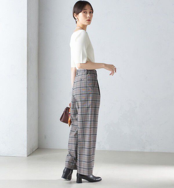 SHIPS for women「〈手洗い可能〉ボートネック 5分袖 リブ ニット」|ニット・セーター|