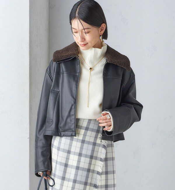 SHIPS for women「ボア カラー ブルゾン」|ブルゾン・スタジャン|