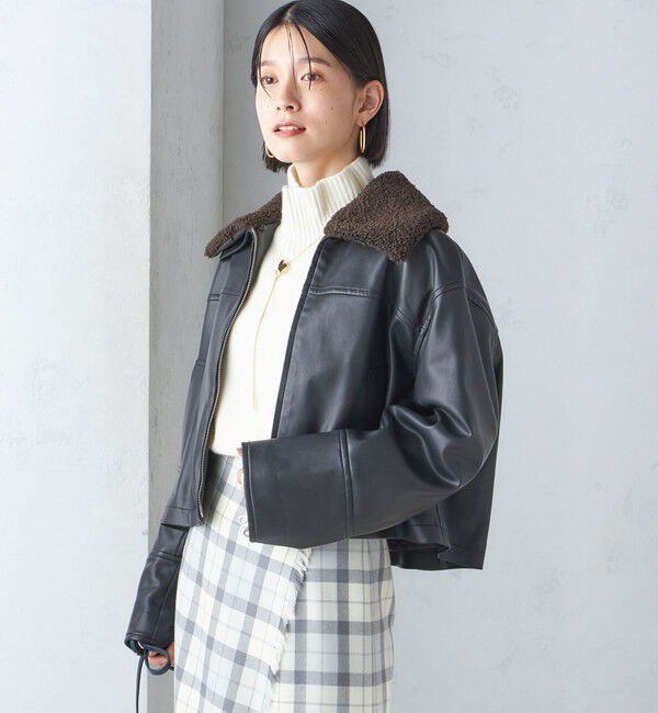 SHIPS for women「ボア カラー ブルゾン」|ブルゾン・スタジャン|