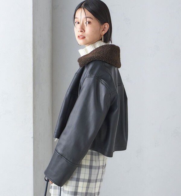 SHIPS for women「ボア カラー ブルゾン」|ブルゾン・スタジャン|