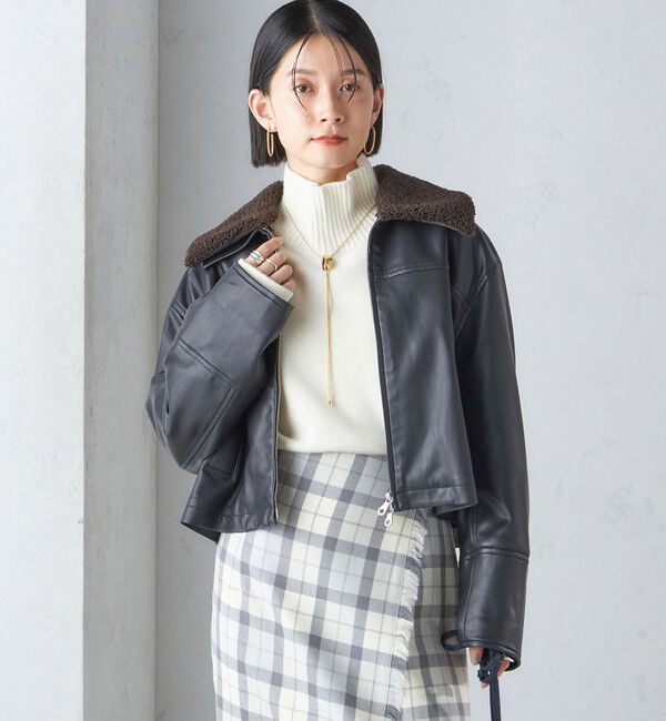 SHIPS for women「ボア カラー ブルゾン」|ブルゾン・スタジャン|