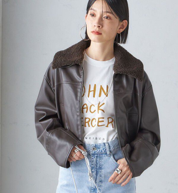 SHIPS for women「ボア カラー ブルゾン」|ブルゾン・スタジャン|ブラウン