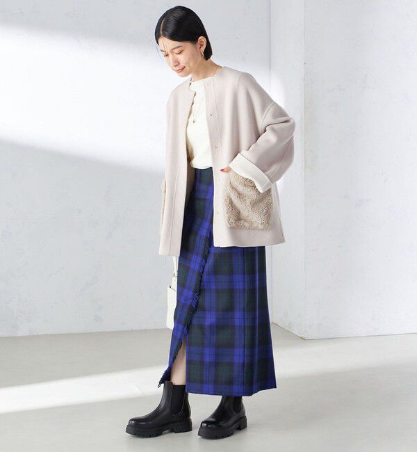 SHIPS for women「チェック フリンジ スカート」|スカート|