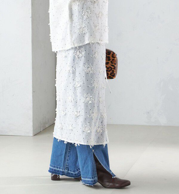 SHIPS for women「【SHIPS別注】crinkle crinkle crinkle:エンブロイダリー ラップ スカート」|スカート|