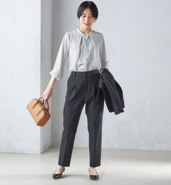 SHIPS for women「〈手洗い可能〉ツイル ストレッチ パンツ（セットアップ対応）」|スラックス|