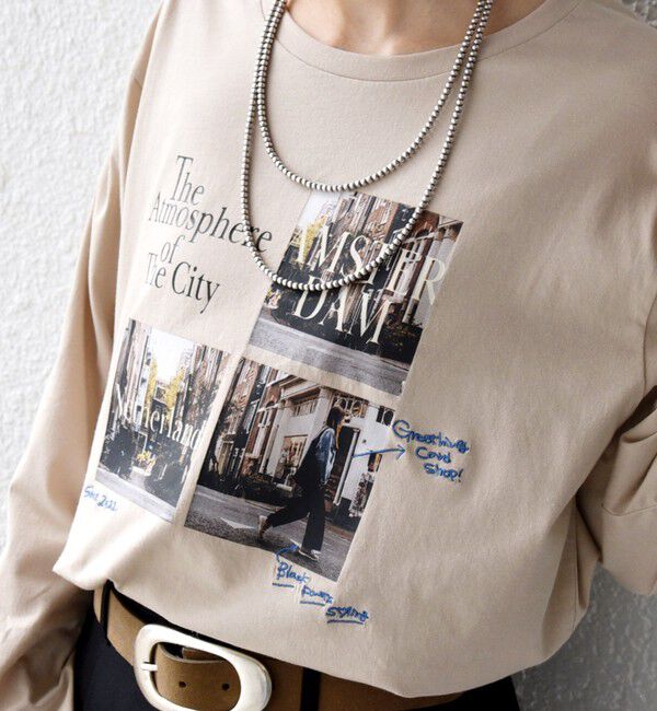 SHIPS for women「【WEB限定】バリエーション ロゴ プリント ロングスリーブ TEE」|Tシャツ・カットソー|