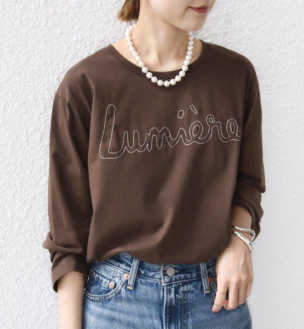 SHIPS for women「【WEB限定】バリエーション ロゴ プリント ロングスリーブ TEE」|Tシャツ・カットソー|