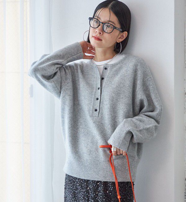 SHIPS for women「〈手洗い可能〉7G ウール カシミヤ ヘンリーネック 2WAY プルオーバー」|ニット・セーター|