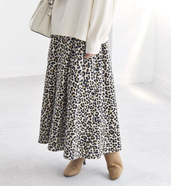 quaranciel「quaranciel:〈手洗い可能〉アニマル タック ロング スカート」|スカート|ベージュ