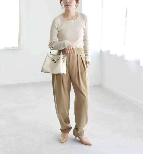 quaranciel「quaranciel:〈洗濯機可能〉ダブル タック ワイドベルト パンツ」|その他|