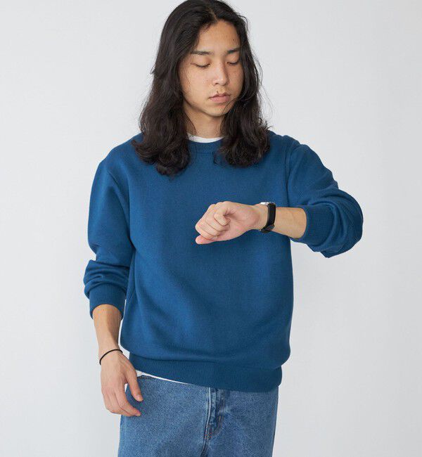 SHIPS「SHIPS:〈手洗い可能〉コットン カシミヤ 単色 クルーネック ニット」|ニット・セーター|ロイヤルブルー