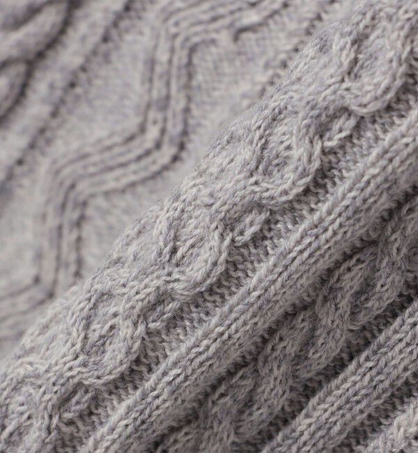 SHIPS「SHIPS:〈手洗い可能〉コットン ウール アラン クルーネック プルオーバー ニット」|ニット・セーター|