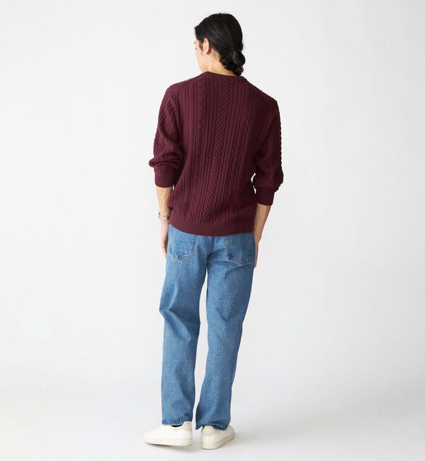 SHIPS「SHIPS:〈手洗い可能〉コットン ウール アラン クルーネック プルオーバー ニット」|ニット・セーター|