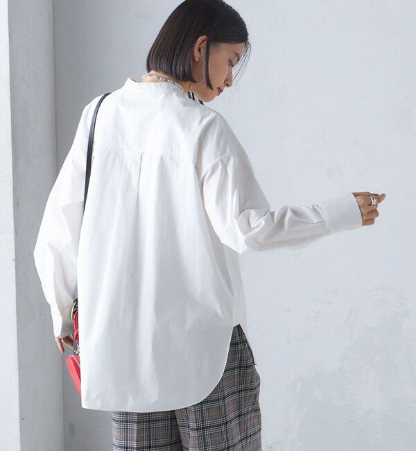 SHIPS for women「〈洗濯機可能〉ピンタック バンド カラー シャツ」|シャツ・ブラウス|