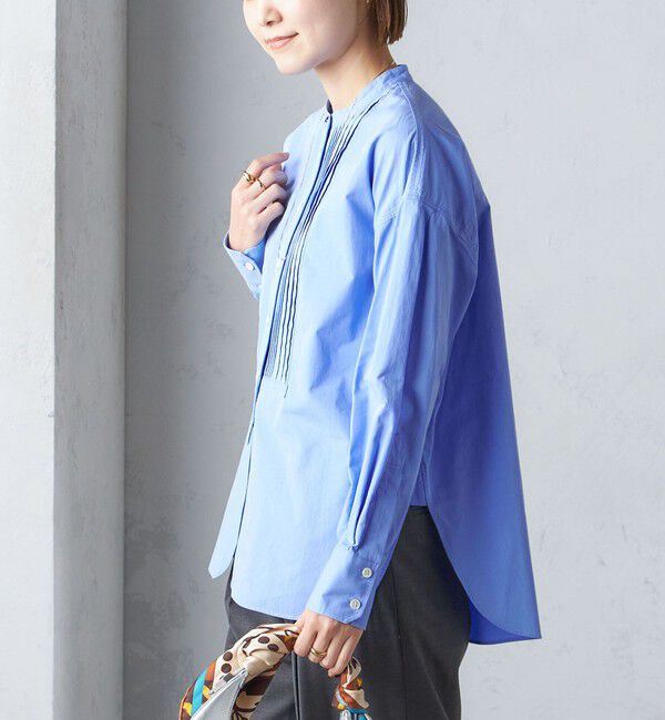 SHIPS for women「〈洗濯機可能〉ピンタック バンド カラー シャツ」|シャツ・ブラウス|