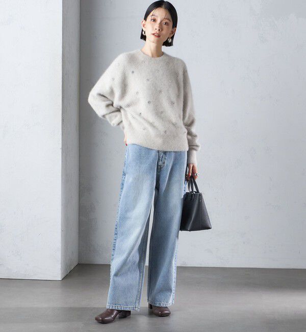 SHIPS for women「〈手洗い可能〉ビジュー FOX クルーネック プルオーバー」|ニット・セーター|